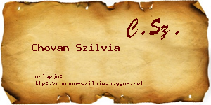 Chovan Szilvia névjegykártya